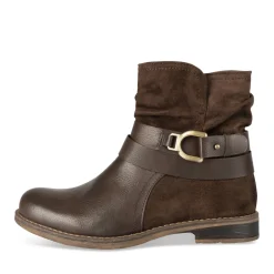 Bottines MARRON Femme Motif Uni Fermeture éclair