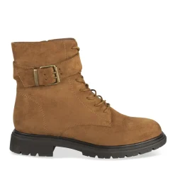 Bottines MARRON Femme Motif Uni Lacets
