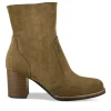 Bottines MARRON Femme Motif Uni Fermeture éclair