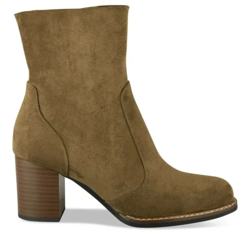 Bottines MARRON Femme Motif Uni Fermeture éclair