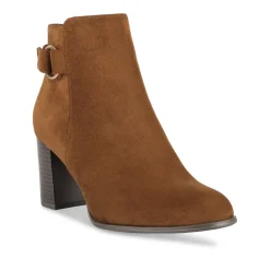 Bottines MARRON Femme Motif Uni Fermeture éclair