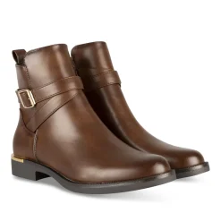 Bottines MARRON Femme Motif Uni Fermeture éclair