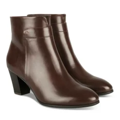Bottines MARRON Femme Motif Uni Fermeture éclair