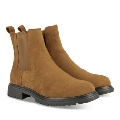 Bottines MARRON Femme Motif Uni A Enfiler