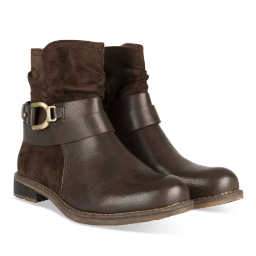 Bottines MARRON Femme Motif Uni Fermeture éclair