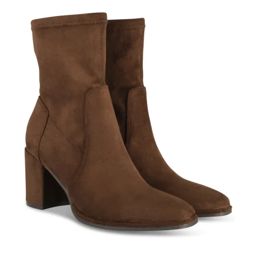 Bottines MARRON Femme Motif Uni A Enfiler