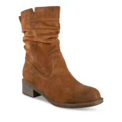 Bottines MARRON Femme Motif Uni A Enfiler