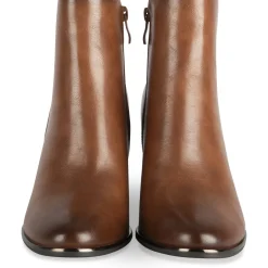 Bottines MARRON Femme Motif Uni Fermeture éclair