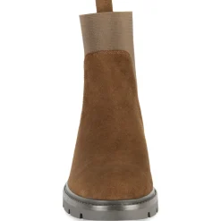 Bottines MARRON Femme Motif Uni A Enfiler