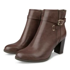 Bottines MARRON Femme Motif Uni Fermeture éclair