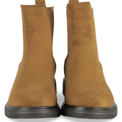 Bottines MARRON Femme Motif Uni A Enfiler