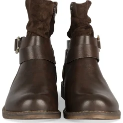 Bottines MARRON Femme Motif Uni Fermeture éclair