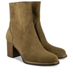 Bottines MARRON Femme Motif Uni Fermeture éclair