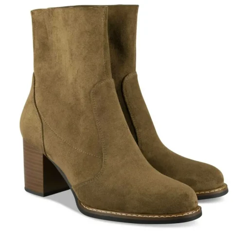 Bottines MARRON Femme Motif Uni Fermeture éclair