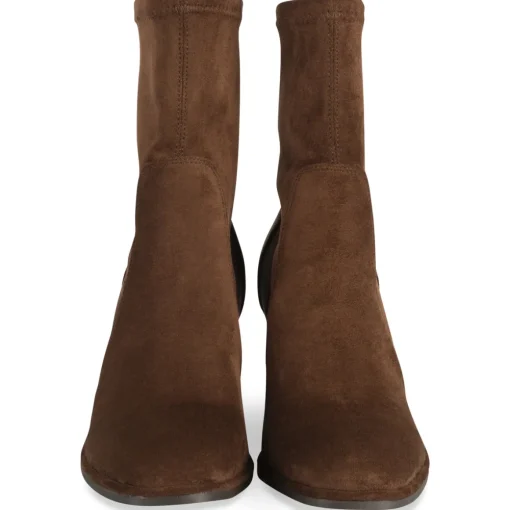 Bottines MARRON Femme Motif Uni A Enfiler
