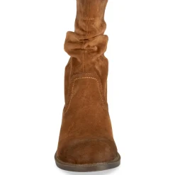 Bottines MARRON Femme Motif Uni A Enfiler