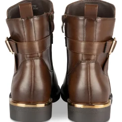 Bottines MARRON Femme Motif Uni Fermeture éclair