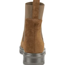 Bottines MARRON Femme Motif Uni A Enfiler