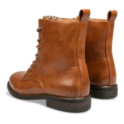 Bottines MARRON Femme Motif Uni Lacets