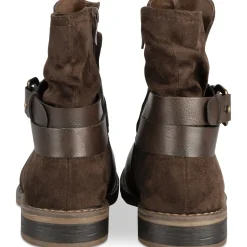 Bottines MARRON Femme Motif Uni Fermeture éclair