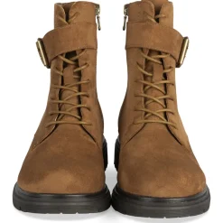 Bottines MARRON Femme Motif Uni Lacets
