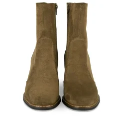 Bottines MARRON Femme Motif Uni Fermeture éclair
