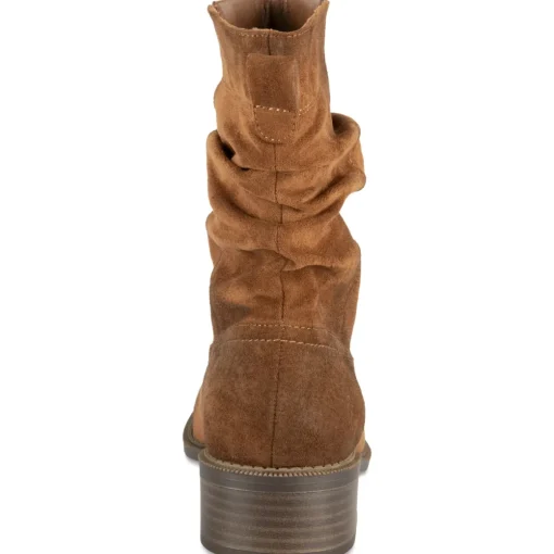 Bottines MARRON Femme Motif Uni A Enfiler