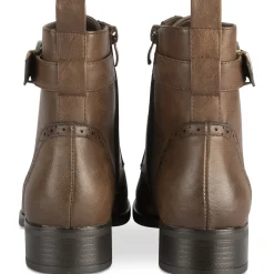 Bottines MARRON Femme Motif Uni Lacets