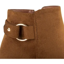 Bottines MARRON Femme Motif Uni Fermeture éclair