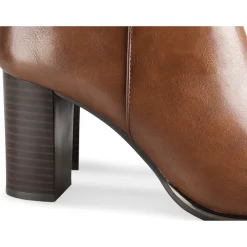 Bottines MARRON Femme Motif Uni Fermeture éclair