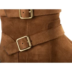 Bottines MARRON Femme Motif Uni Fermeture éclair