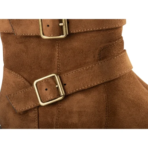 Bottines MARRON Femme Motif Uni Fermeture éclair