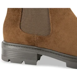 Bottines MARRON Femme Motif Uni A Enfiler