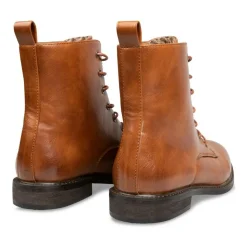 Bottines MARRON Femme Motif Uni Lacets