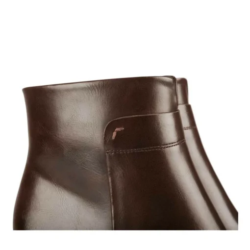Bottines MARRON Femme Motif Uni Fermeture éclair