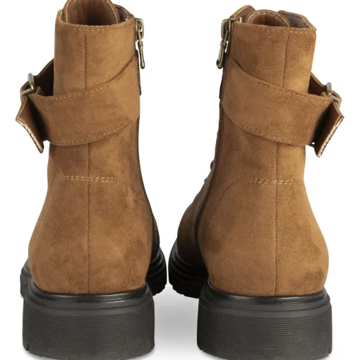 Bottines MARRON Femme Motif Uni Lacets