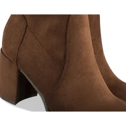 Bottines MARRON Femme Motif Uni A Enfiler