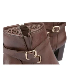 Bottines MARRON Femme Motif Uni Fermeture éclair
