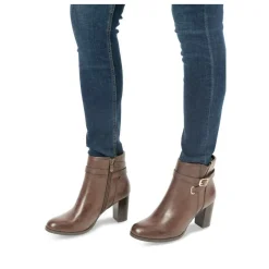Bottines MARRON Femme Motif Uni Fermeture éclair