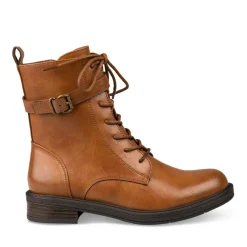Bottines MARRON Fille Motif Uni Lacets