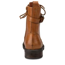 Bottines MARRON Fille Motif Uni Lacets
