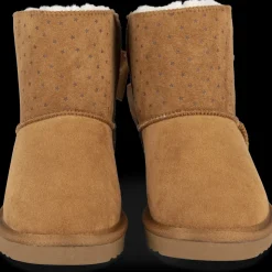Bottines MARRON Fille Motif Uni A Enfiler
