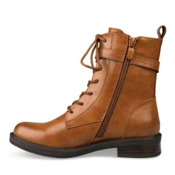 Bottines MARRON Fille Motif Uni Lacets