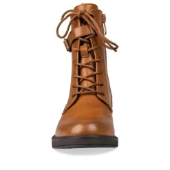 Bottines MARRON Fille Motif Uni Lacets