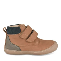 Bottines MARRON Garçon CUIR Motif Uni Scratch