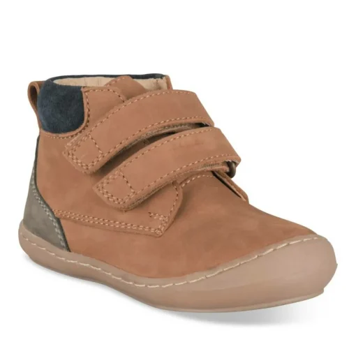 Bottines MARRON Garçon CUIR Motif Uni Scratch