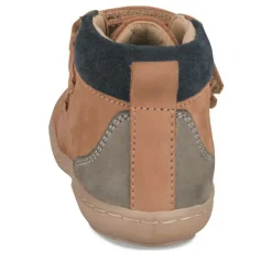 Bottines MARRON Garçon CUIR Motif Uni Scratch