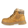 Bottines MARRON Garçon Motif Uni Lacets + Fermeture éclair