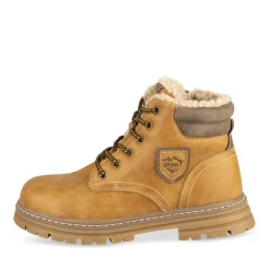Bottines MARRON Garçon Motif Uni Lacets + Fermeture éclair