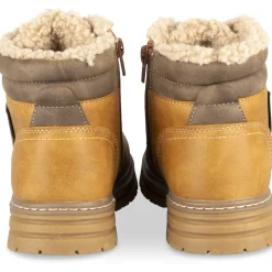 Bottines MARRON Garçon Motif Uni Lacets + Fermeture éclair